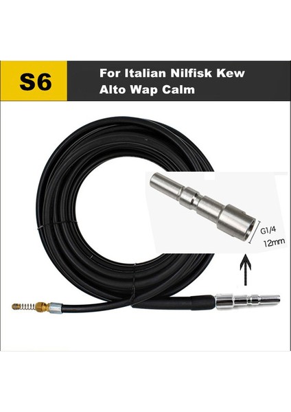 S6 Tarzı 8 Metre Karcher Aksesuarları ile Adaptörlü Su Tahliye Temizlik Hortumu Boru Temizleyici Kiti Basınçlı Yıkama Hortumu Püskürtücü Araba Yıkama Hortumu (Yurt Dışından)