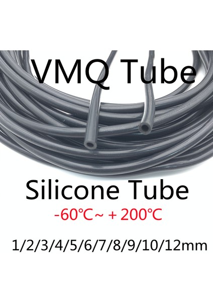 Gül Kırmızı Tarzı 1 Milyon 1 Metre -60 ~200 Derece Isıya Dayanıklı I.d 2~19MM Siyah Esnek Silika Jel Boru Akvaryum Hava Pompası Yumuşak Kauçuk Silikon Hortum (Yurt Dışından)