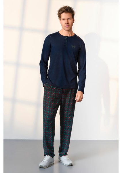 Erkek Ekose Desenli T-Shirt Pijama Takımı 25K4533
