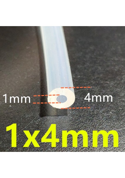 1X4MM Tarzı 1 Metre Gıda Sınıfı Şeffaf Silikon Boru Kauçuk Hortum Su Gaz Borusu (Yurt Dışından)