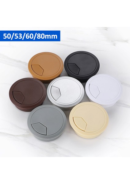 Krem Rengi Tarzı 60 mm Masa Tel Delik Kapağı Abs Plastik Yuvarlak Kablo Kutusu Bilgisayar Iplik Delik Masa Hat Kapağı Dekoratif 8 Renk (Yurt Dışından)