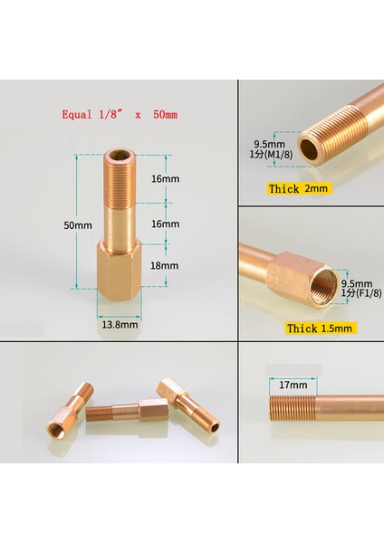1ı8 Inç (50 Mm) Stili Brae Bağlantısı - Uzatma Uzunluğu Dişi x Erkek Bağlayıcı x mm Bsp Birleştirici Adaptör Su Gaz (Yurt Dışından)