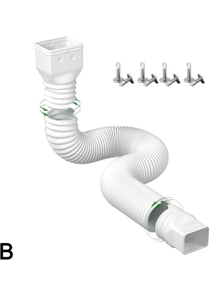 B Tarzı Yeni Yağmur Oluk Downspout Uzatma Esnek Uzatma Drenaj Yağmur Suyu Bağlantı Boru Uzantısı Teleskopik Downspout D S3B5 (Yurt Dışından)