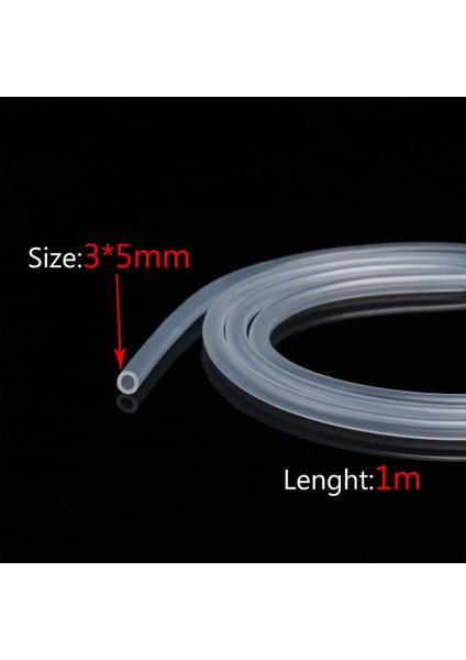 3x5 mm Tarzı 5 Metre 1m Gıda Sınıfı Şeffaf Silikon Kauçuk Hortum Esnek Silikon Boru Dış Çapı (Yurt Dışından)