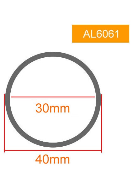 OD40 ID30 Stili 245 mm Alüminyum Yuvarlak Boru Dış Çap Iç Çap Duvar Kalınlığı Sert Düz Alüminyum Dikişsiz Ince Kalın Duvarlı (Yurt Dışından)