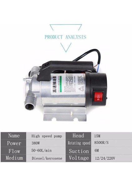 24V 12V 24V 220V 50L/DAK Elektrikli Otomatik Yakıt Transfer Pompası Yağ Dizel Kerosen Su Küçük Araç Dolum Pompası 12 V (Yurt Dışından) indirimleri