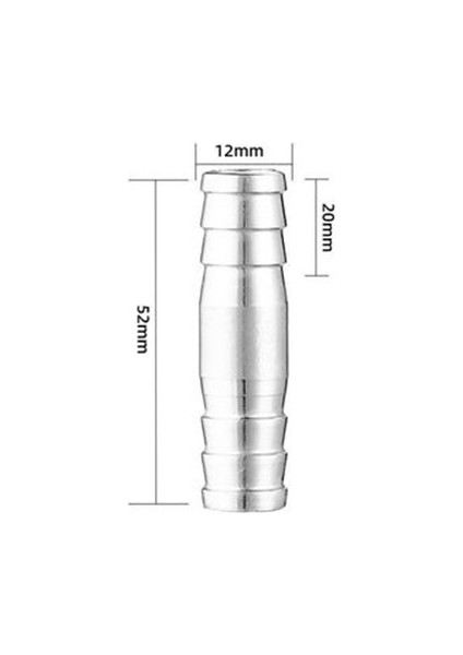 12MM Tarzı Hortum Bağlantı Parçası Düz Iki Yönlü Paslanmaz Çelik Boru Bağlantısı (Yurt Dışından)