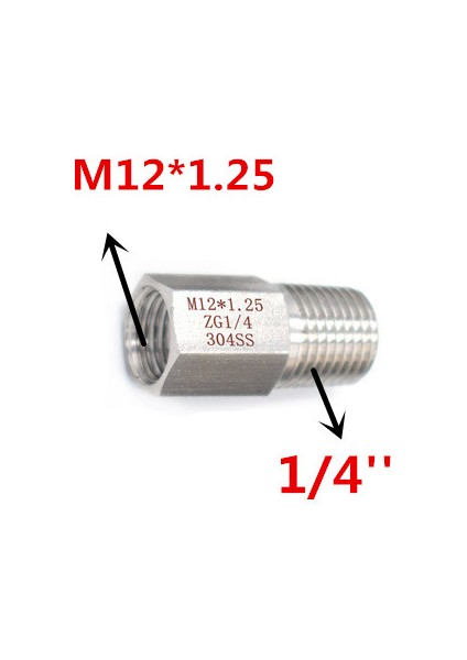 FM12X1.25-M02 Stili Yüksek Basınçlı Paslanmaz Çelik Basınç Göstergesi Adaptör Basınç Göstergesi Boru Bağlantı Elemanları - Kalınlaştırma Stili (Yurt Dışından)
