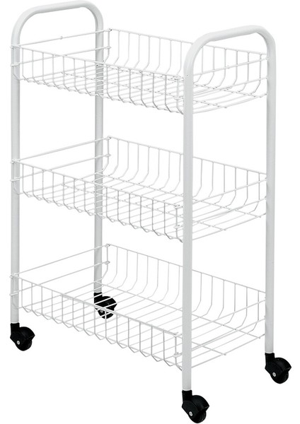 Siena 3 Katlı Metal 63 X 41 X 23 Cm Tekerlekli Sebzelik Alüminyum renk