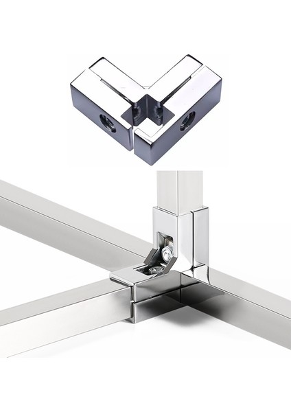 A x 4 Adet Stilini Takın Paslanmaz Çelik Boru Için Krom Kaplama Kare Flanşlı Kare Boru Bağlantı Elemanı - Kendin Yap Kıyafet Askılığı Dolap Çerçevesi (Yurt Dışından) indirimleri