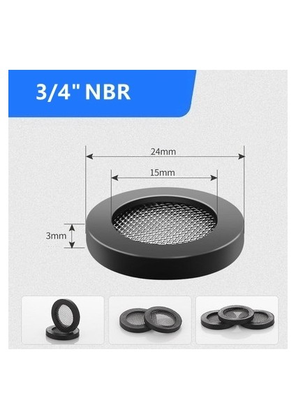 DN20 Nbr Stili 50 Parça Sap G G DN15 DN20 Duş Başlığı Filtre Kauçuk Conta Yıkama Yıkayıcı Hortum Contası Paslanmaz Çelik (Yurt Dışından)