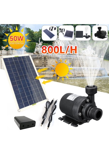 19W 24V 50W 800LH Güneş Pompası Fırçasız Çeşme Pompası W Püskürtme Başlıkları Hidroponik Dalgıç Pompa Düşük Gürültü Banyo Gölet Pompası Bahçe (Yurt Dışından) fırsatları
