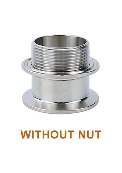 Somun Stili Olmadan DN32 K50.5MM-K64MM Çift Kelepçeli Tri Clamp Erkek Dişli Hijyenik Adaptör Paslanmaz Çelik Boru Bağlantısı DN32DN40 Ev Birası Yapımı (Yurt Dışından)