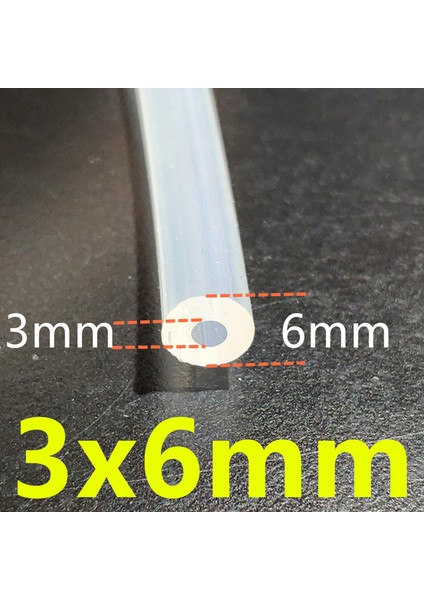 3X6MM Tarzı 1 Metre Silikon Hortum Su Gaz Boru Gıda Sınıfı Şeffaf Kauçuk Hortum Satışını Zararına Sunuyor (Yurt Dışından)