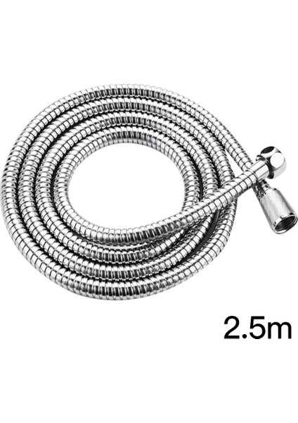 2,5 M Tarzı Paslanmaz Çelik Duş Hortumu Çift Tokalı Su Borusu Patlama Geçirmez Hortum Yaylı Boru Banyo Aksesuarları (Yurt Dışından)