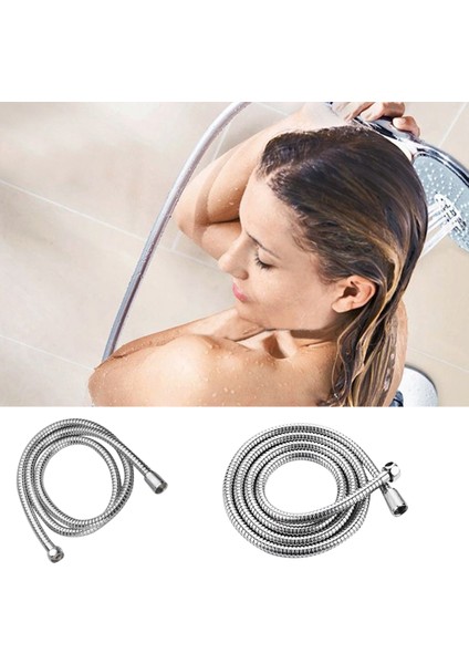 2,5 M Tarzı Paslanmaz Çelik Duş Hortumu Çift Tokalı Su Borusu Patlama Geçirmez Hortum Yaylı Boru Banyo Aksesuarları (Yurt Dışından) modelleri