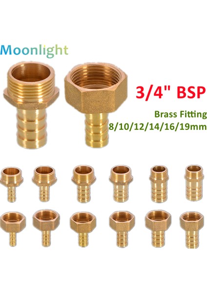 3l4 Bsp 16MM Diken F Stili Pagoda Bağlantı Hortum Borusu Bağlantı Hortum Kuyruğu Dişi Bsp Dişi Pc Erkek Pirinç Su Borusu Bağlantı Parçaları (Yurt Dışından) fırsatları