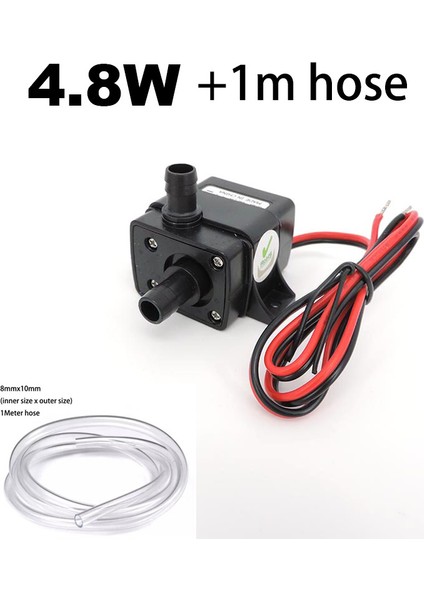 4,8W ve Hortum Dc 12V Mini Su Pompası Çeşme Akvaryum Pompaları 3.6W 4.8W 5W 240LH Su Geçirmez 8mm Güçsüz Fırçasız Mikro Membran Daldırma C1 (Yurt Dışından)