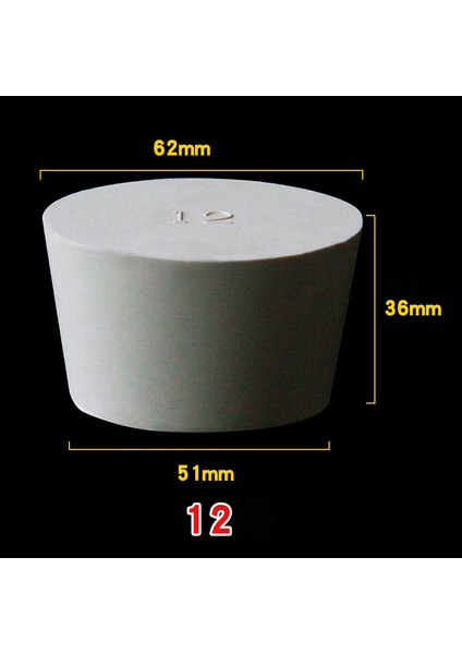 Tip-12 Tarzı 2 Adet Beyaz Katı Kauçuk Tıpa Itme Mühür Tapası Laboratuvar Kauçuk Tıpa Boru Tank Şişe Konik Delik Fiş Çeşitli Boyutlar (Yurt Dışından)