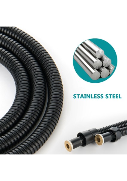 Gümüş Tarzı Mat Siyah Parlak Krom Fırçalanmış Altın Gül Altın Metal Gri 1.5m Duş Hortumu Paslanmaz Çelik Pvc Patlama Geçirmez Banyo (Yurt Dışından) fırsatları