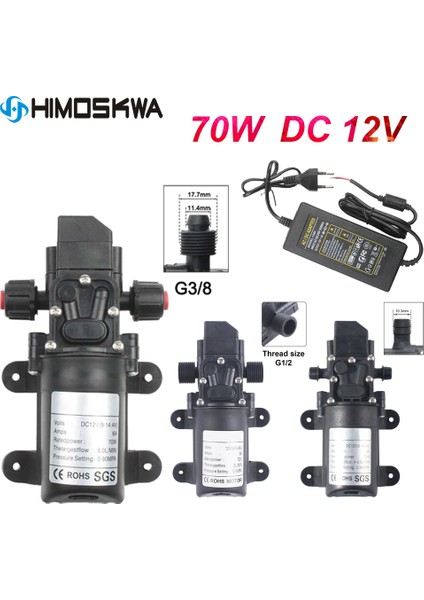 24V Dc 12V 6l Dakikada Su Yüksek Basınçlı Diafragma Kendiliğinden Primleme Pompası 70W 72W Eu Fiş Güç Kaynağı 6A Boru (Yurt Dışından) fiyatları