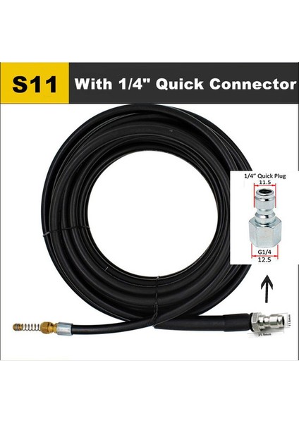 S11 Tarzı 5 Metre Karcher Aksesuarları ile Adaptörlü Su Tahliye Temizlik Hortumu Boru Temizleyici Kiti Basınçlı Yıkama Hortumu Püskürtücü Araba Yıkama Hortumu (Yurt Dışından)