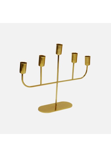 Laura 5'li Şamdan Gold