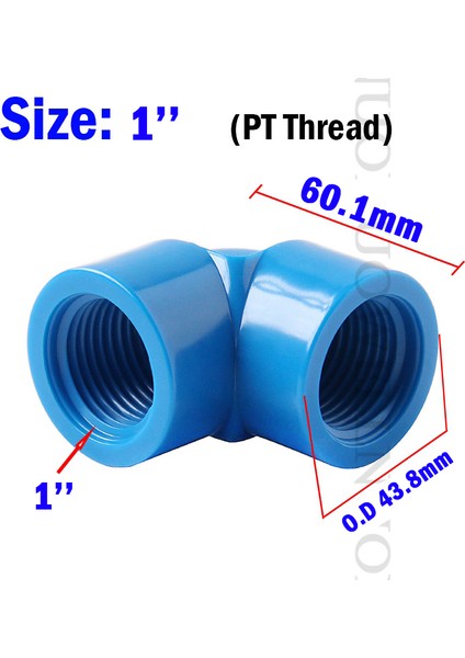 1 Inç Dirsek Stili 10 Parça 2~ Inç Pvc Boru Dişi Konu Bağlantısı Plastik Pvc Düz Dirsek Tee Akvaryum Balık Tankı Su Kaynağı Adaptörü (Yurt Dışından)