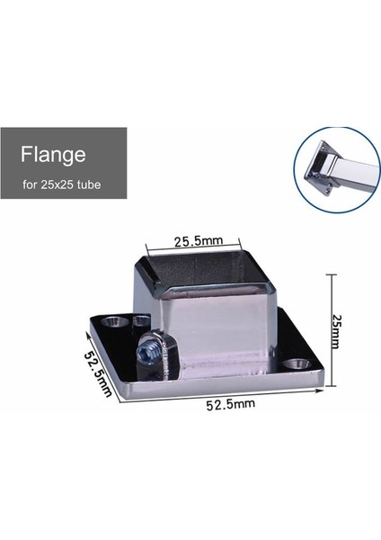 Flanş Stili Paslanmaz Çelik Boru Için Krom Kaplama Kare Flanşlı Kare Boru Bağlantı Elemanı - Kendin Yap Kıyafet Askılığı Dolap Çerçevesi (Yurt Dışından)