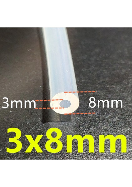 3X8MM Tarzı 1 Metre Silikon Hortum Su Gaz Boru Gıda Sınıfı Şeffaf Kauçuk Hortum Satışını Zararına Sunuyor (Yurt Dışından)