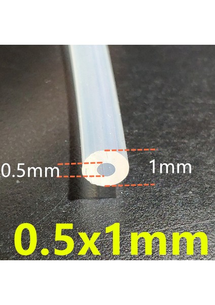 0,5x1 mm Stili 1 Metre Gıda Sınıfı Şeffaf Silikon Boru Kauçuk Hortum Su Gaz Borusu (Yurt Dışından)