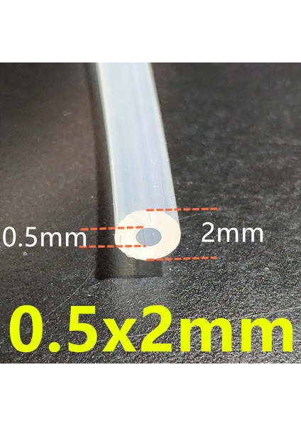 0,5X2MM Tarzı 1 Metre Gıda Sınıfı Şeffaf Silikon Boru Kauçuk Hortum Su Gaz Borusu (Yurt Dışından)