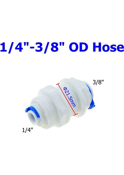 Pmg 6,35 Mm-9,52 mm Stili Ters Osmoz Hızlı Bağlantı Hortum Bağlantı Tee Y Bağlantı Parçası 2 Yönlü Eşit Dirsek Düz Ro Su Plastik Fitting (Yurt Dışından)