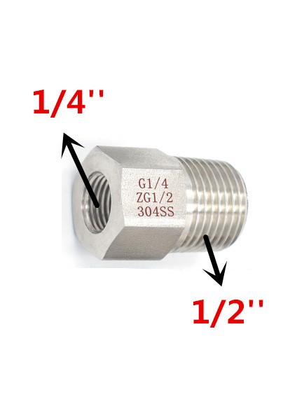 NO.45326 Tarzı Yüksek Basınçlı Paslanmaz Çelik Basınç Göstergesi Adaptör Basınç Göstergesi Boru Bağlantı Elemanları - Kalınlaştırma Stili (Yurt Dışından)