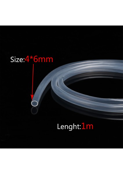 4x6 mm Tarzı 10 Metre 1m Gıda Sınıfı Şeffaf Silikon Kauçuk Hortum Esnek Silikon Boru Dış Çapı (Yurt Dışından)