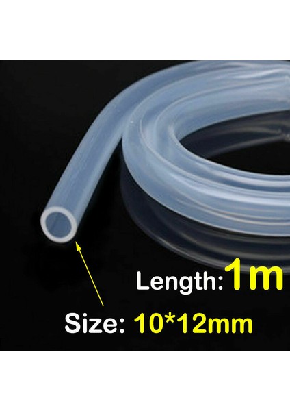 10X12MM Tarzı 100CM Dia Silikon Boru, Güvenli Gıda Sınıfı Şeffaf Esnek Yumuşak Kauçuk Şeffaf Hortum Boru Su Hava Borusu, 1 Metre (Yurt Dışından)