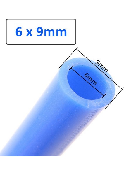 6 x 9 mm Stili Evrensel Mavi Silikon Vakum Tüp Hortum 2MM~25MM Esnek Gıda Sınıfı Silikon Boru Araba Yarış Hattı Tüpü (Yurt Dışından)