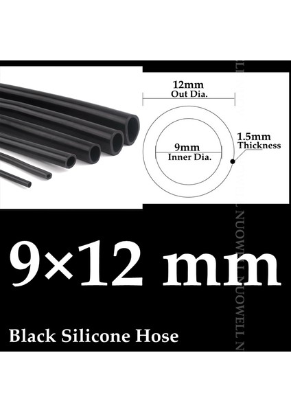 9X12MM Tarzı 100CM 100CM -60~200 Derece Isıya Dayanıklı I.d 2~16MM Siyah Esnek Silika Jel Boru Akvaryum Hava Pompası Yumuşak Kauçuk Silikon Hortum (Yurt Dışından)