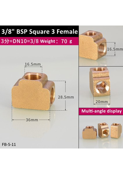 3l8 Kare Tişört F Stili Bsp Dişi Erkek Konu Teecrosssquare Tipi Redüksiyon Bakır Butt Ek Adaptör Adaptör Manşon Pirinç Bağlantı Parçaları (Yurt Dışından)
