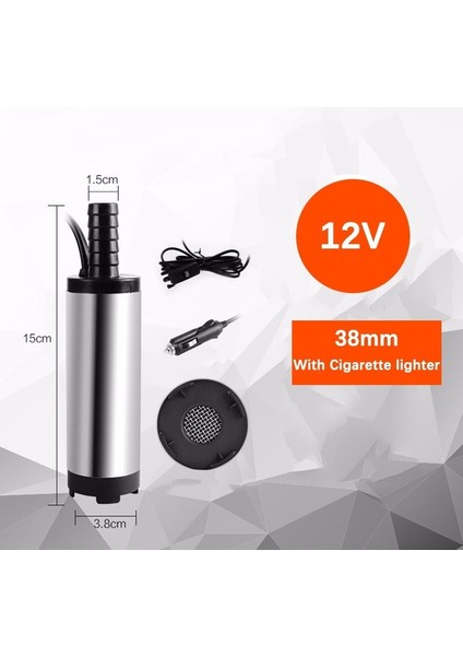 12V Araba 12 V Volt Elektrikli Yakıt Transfer Pompası 12L/DK 12V 24V Dc Paslanmaz Çelik Kabuklu Dizel Yağ Su Daldırma Pompası (Yurt Dışından)