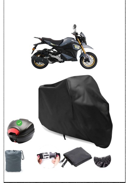 Yuki Hammer 125 Arka Çanta Uyumlu Siyah Motosiklet Branda Su Geçirmez Dayanıklı Kumaş