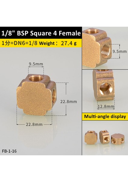1l8 Kare 4 Yönlü F Stili Bsp Dişi Erkek Konu Teecrosssquare Tipi Redüksiyon Bakır Butt Ek Adaptör Adaptör Manşon Pirinç Bağlantı Parçaları (Yurt Dışından)