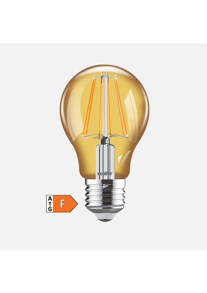 LED Filament Gold A60 4,5 W E27 1800K LED Ampul
