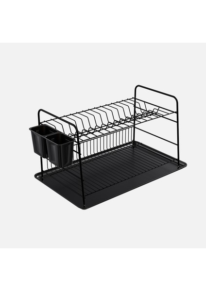 Dikdörtgen 2 Katlı Tablalı 45X30X28 cm Pvc Kaplama Bulaşıklık
