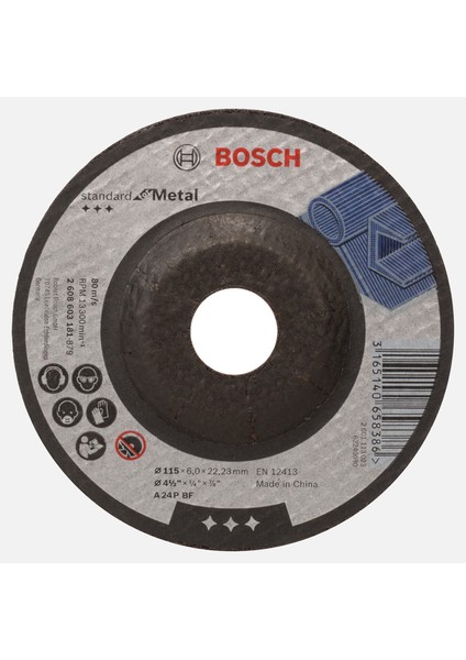 115X6,0 mm Standard Seri Bombeli Metal Taşlama Diski (Taş)
