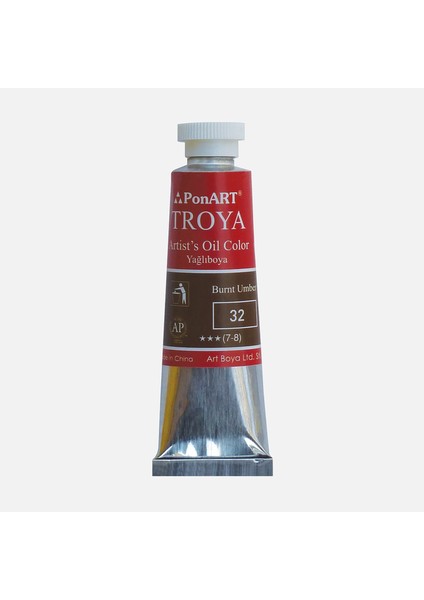 Troya Yağlı Boya Tüp 32 Burnt Umber 37 ml