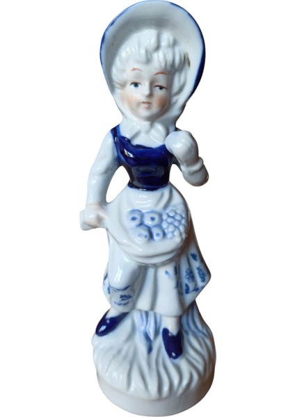 Vintage Porselen Kız Biblo & 18 cm