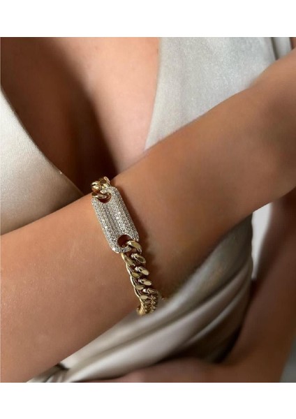 14 K Altın Rengi Vip Seri Gurmet Bileklik