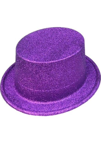 Mor Renkli Lazer Olval Simli Şapka 30X10 cm