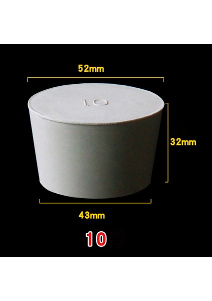 Tip-10 Tarzı 2 Adet Beyaz Katı Kauçuk Tıpa Itme Mühür Tapası Laboratuvar Kauçuk Tıpa Boru Tank Şişe Konik Delik Fiş Çeşitli Boyutlar (Yurt Dışından)
